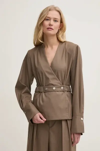 Halenka Gestuz dámská, hnědá barva, hladká, 10909755