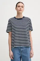 Bavlněné tričko Tommy Hilfiger tmavomodrá barva, WW0WW46158