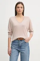 Svetr United Colors of Benetton dámský, béžová barva, lehký, 103VD402R