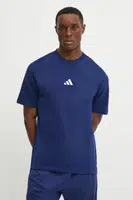 Bavlněné tričko adidas Essential tmavomodrá barva, s aplikací, JF1093