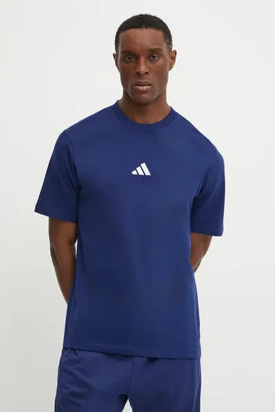 Bavlněné tričko adidas Essential tmavomodrá barva, s aplikací, JF1093