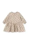Dětské šaty s bavlnou Konges Sløjd COCO DRESS GOTS béžová barva, mini, KS103758