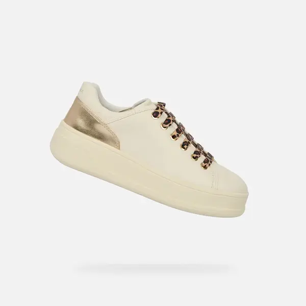 White Women's Geox Spherica Ecub-2 Sneakers - Women's