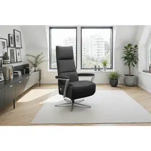 Sit & More RELAXAČNÍ KŘESLO, kůže, černá