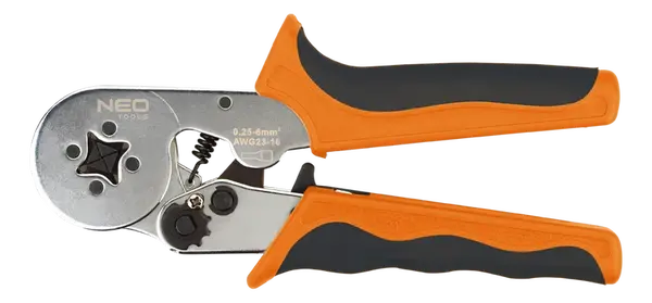 Krimpovací (lisovací) kleště 0,25 - 6 mm2, na dutinky, s aretací - NEO tools 01-507