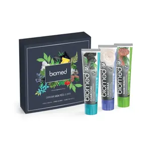 BIOMED Dárková sada Gum Health, Charcoal, Calcimax 3x100 g