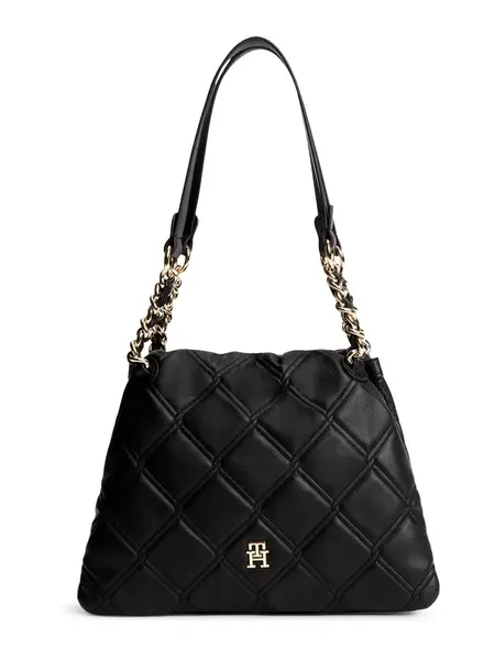 TOMMY HILFIGER Kabelka na rameno 'TH Monogram Quilted Tote'  čierna