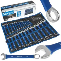 GEKO Očkoploché klíče, protiskluzové, 6-32 mm, 25 ks v látkovém obalu