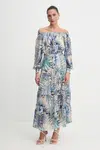 Šaty Guess JOSEE modrá barva, maxi, W5GT16 WH9Z2