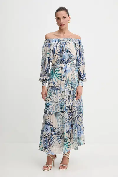 Šaty Guess JOSEE modrá barva, maxi, W5GT16 WH9Z2