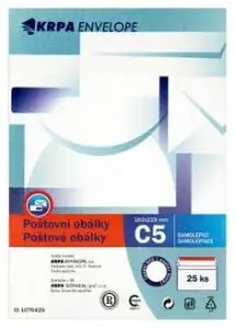 Obálka kancelářská C5/25ks samolepicí