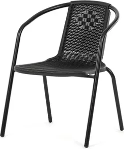AUTRONIC zahradní židle AZC-H1001 BK černá, kovová konstrukce, plast