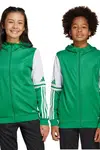 Dětská mikina adidas Performance zelená barva, s kapucí, vzorovaná, JP3163