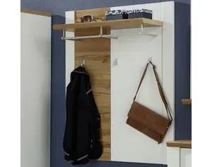 Nástěnný věšákový panel Materio, dub/bílý