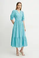 Šaty Twinset tyrkysová barva, maxi, 251TT2021