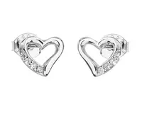 Evolution Group - Pavona Stříbrné náušnice se zirkonem Srdce 11071.1