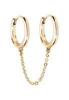 Troli Originální pozlacená single náušnice s řetízkem PO/SE10528A