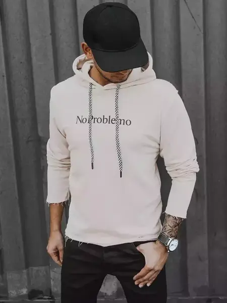 Pánská mikina s kapucí kamelová barva Dstreet