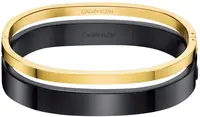 Calvin Klein Luxusní bicolor náramek Hook KJ06BD20010 černá lesk 5,4 x 4,3 cm - XS