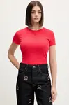 Tommy Jeans basic tričko dámske bavlnené s elastanom