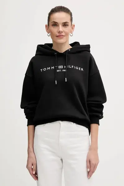 Tommy Hilfiger mikina s kapucňou dámska s bavlnou