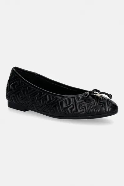 Kožené baleríny Tommy Hilfiger TH QUILTED BALLERINA