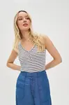Marisse Women's T-Shirt L-Ts-4680 White_Navy