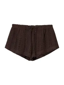 Bershka Nohavice  tmavohnedá