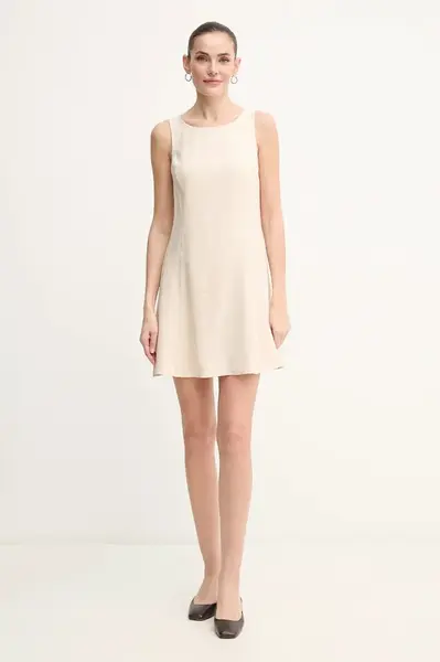 Šaty Calvin Klein Jeans béžová barva, mini, J20J225268