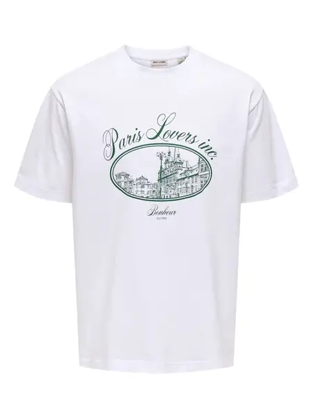 Only & Sons Tričko 'Fred Elegants'  zelená / biela