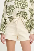 Džínové šortky Answear.LAB dámské, béžová barva, hladké, high waist