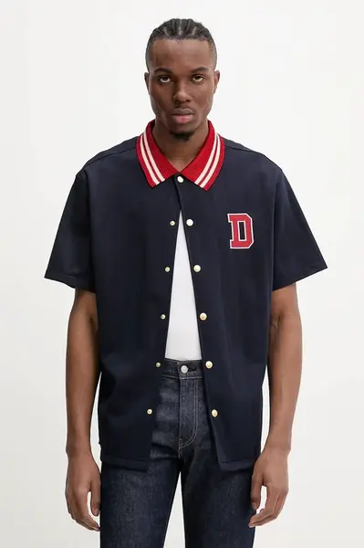 Košile Drôle de Monsieur La Chemise Drule Sport pánská, tmavomodrá barva, relaxed, G-SH221-PL160-NY