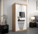 Šatní skříň Abi E0 Barva korpusu: Černá, Rozměry: 100 cm, Dveře: Bílá