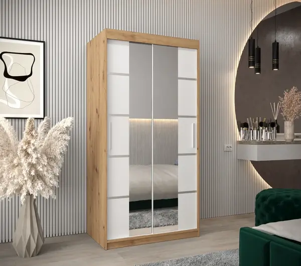 Šatní skříň Abi V4 Barva korpusu: Bílá, Rozměry: 150 cm, Dveře: Dub sonoma