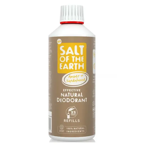 SALT OF THE EARTH Přírodní minerální deodorant Amber & Santalwood náhradní náplň 500 ml
