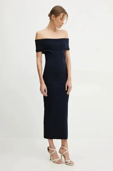 Šaty MICHAEL Michael Kors tmavomodrá barva, maxi, MS582Y033D