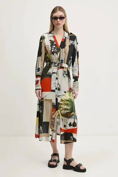 Šaty Desigual COLLAGE LACROI černá barva, midi, 25SWVW45