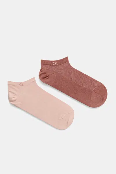 Ponožky Calvin Klein 2-pack dámské, růžová barva, 701231383