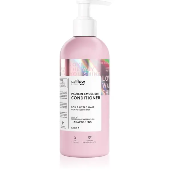 so!flow High Porosity Hair Protein-Emollient Conditioner posilující kondicionér pro lámavé a namáhané vlasy 400 ml