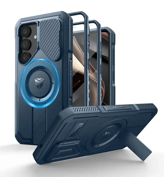 Dexnor MagSafe 360 Kickstand Camprotector obal Samsung Galaxy S25, modrý