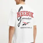 Bavlněné tričko Reebok Classic bílá barva, s potiskem, 100218838