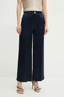 Kalhoty Marciano by Guess FANNIE dámské, tmavomodrá barva, široké, high waist, 5RGB05 7248A