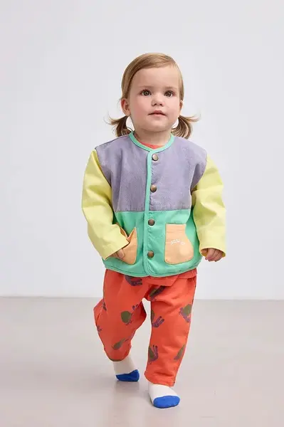 Kojenecká bavlněná bunda Bobo Choses zelená barva, 125AB092