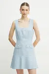 Šaty Guess DAPHNEE modrá barva, mini, W5RK10 WGW82