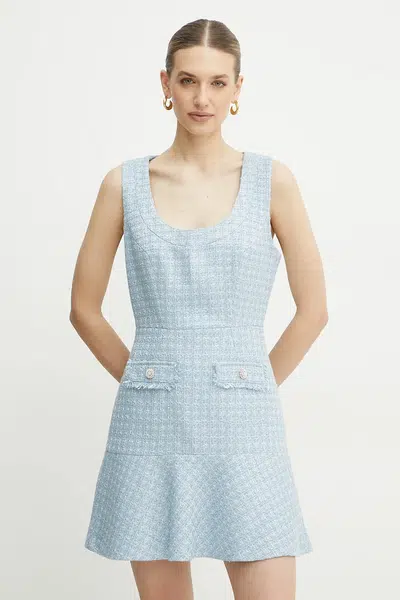 Šaty Guess DAPHNEE modrá barva, mini, W5RK10 WGW82