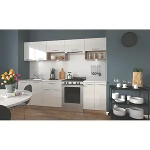 Kuchynská linka Viola 260 zb 28mm biely lesk mdf/kor sonoma