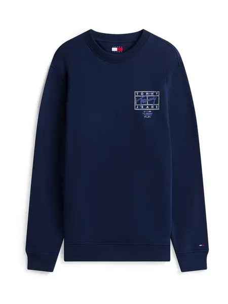 Tommy Jeans Mikina  modrá / námornícka modrá / biela