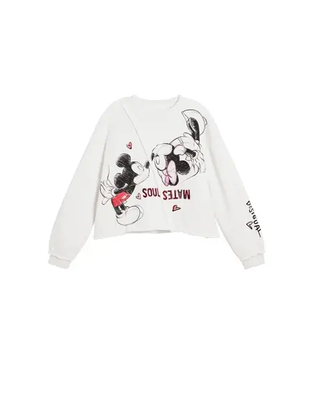 Desigual Mikina 'Mickey Mouse™ Kiss'  čierna / biela