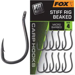 Fox háčky stiff rig beaked 10 ks - velikost 4