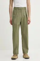 Bavlněné kalhoty A.P.C. pantalon renato pánské, zelená barva, ve střihu chinos, COHFU.H08428